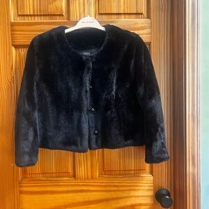 Adrianna Papell Kids' Midnight Faux Fur Coat